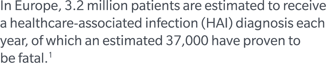 In Europe, 3.2 million patients are estimated to receive a healthcare associated infection (HAI) diagnosis each year,...