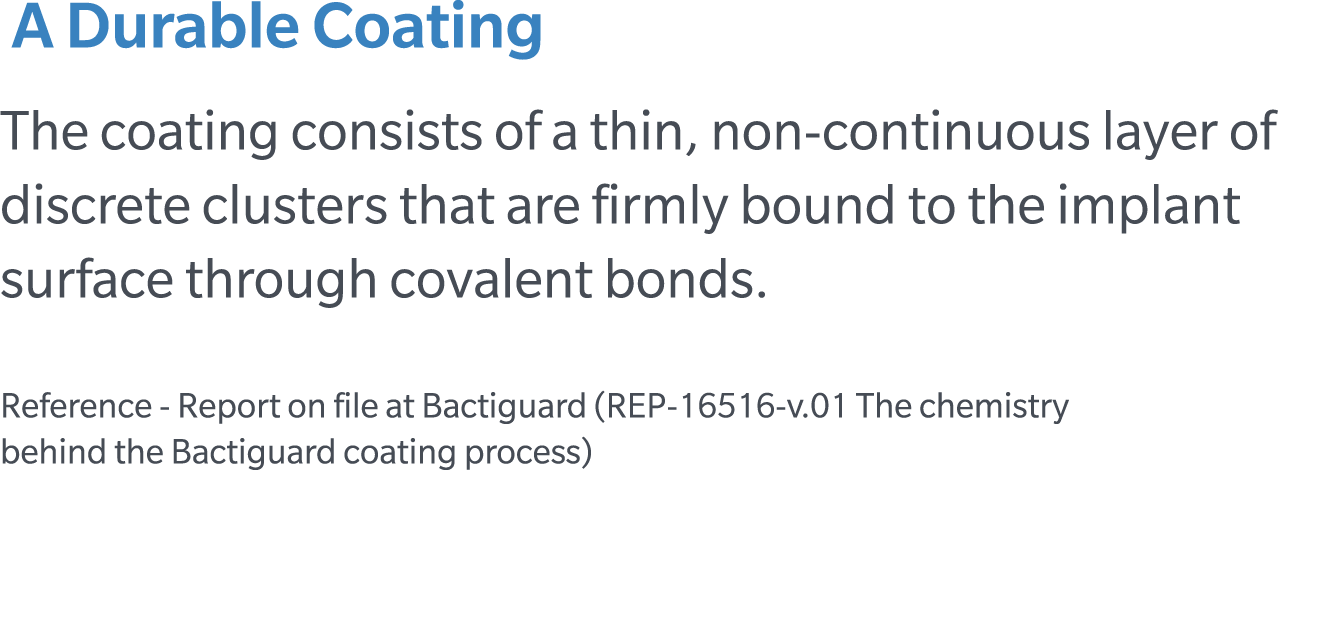  A Durable Coating The coating consists of a thin, non continuous layer of discrete clusters that are firmly bound to...