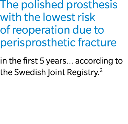 The polished prosthesis with the lowest risk of reoperation due to perisprosthetic fracture in the first 5 years... a...