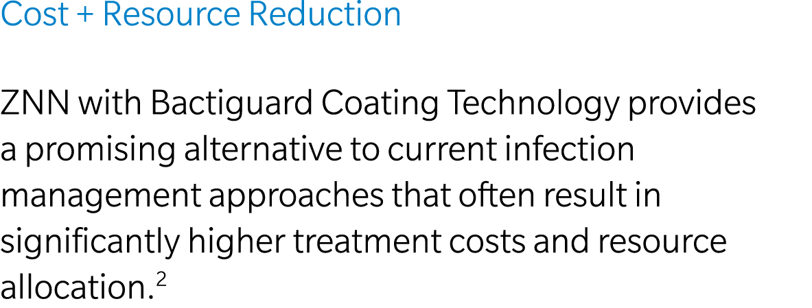 Cost + Resource Reduction ZNN with Bactiguard Coating Technology provides a promising alternative to current infectio...
