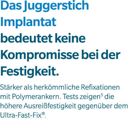 Das Juggerstich Implantat bedeutet keine Kompromisse bei der Festigkeit. St rker als herk mmliche Refixationen mit Po...