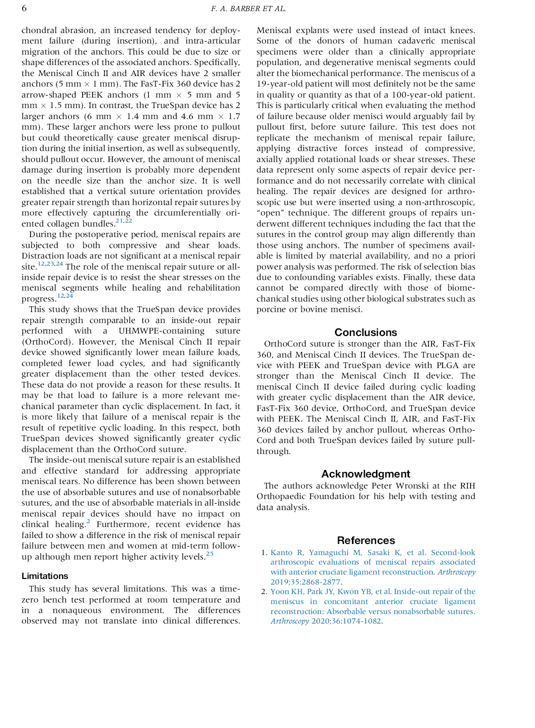 Arthroscopy: The Journal of Arthroscopic and Related Surgery, Corrected proof. doi:10.1016/j.arthro.2020.03.036