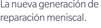 La nueva generaci n de reparaci n meniscal. 