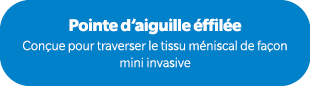 Pointe d’aiguille ffil e Con ue pour traverser le tissu m niscal de fa on mini invasive
