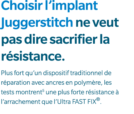 Choisir l’implant Juggerstitch ne veut pas dire sacrifier la r sistance. Plus fort qu’un dispositif traditionnel de r...
