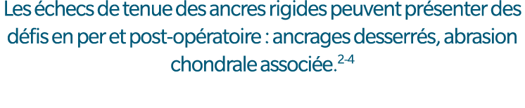 Les checs de tenue des ancres rigides peuvent pr senter des d fis en per et post op ratoire : ancrages desserr s, ab...