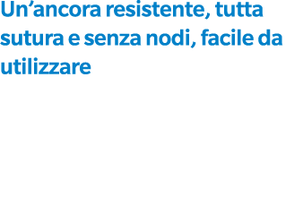 Un’ancora resistente, tutta sutura e senza nodi, facile da utilizzare 