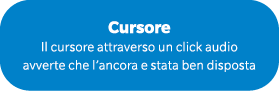 Cursore Il cursore attraverso un click audio avverte che l’ancora e stata ben disposta