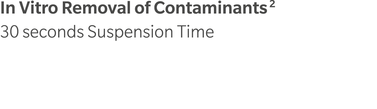 In Vitro Removal of Contaminants 2 30 seconds Suspension Time