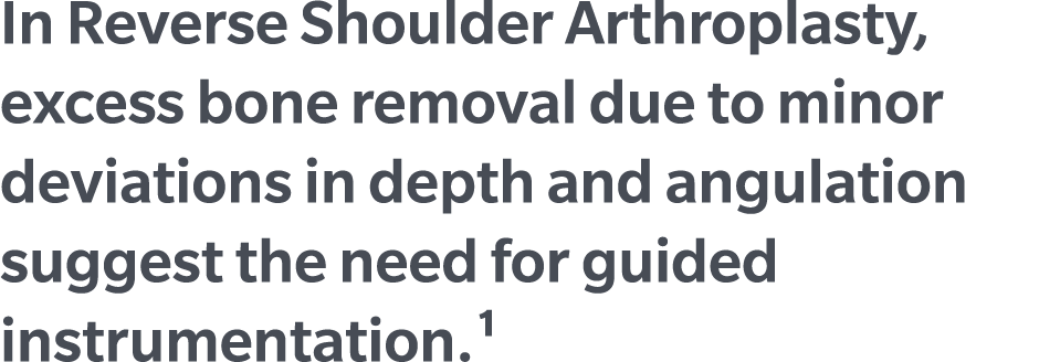In Reverse Shoulder Arthroplasty, excess bone removal due to minor deviations in depth and angulation suggest the nee...